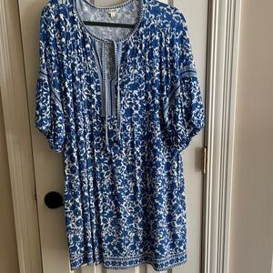Max Studio Blue and White Floral Dress